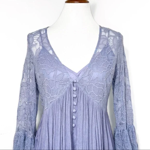 SOLD-Free People Embroidered Lace Crinkle Tunic Dress - Picture 7 of 13